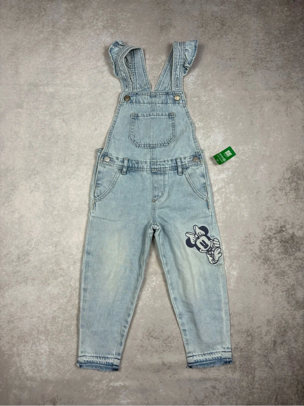 NWT Gap x Disney Baby Toddler Minnie Mouse Denim Overalls w/ Washwell